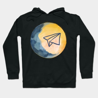 A paper plane flies to the sky Hoodie